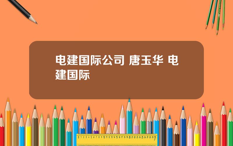 电建国际公司 唐玉华 电建国际